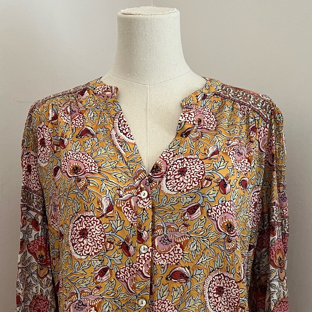 BA&sh floral print peasant blouse